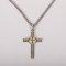 24" Sterling Two Toned Cross In Cross Design Necklace