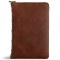 CSB Personal Size Bible, Holman Handcrafted Collection, Zipper Closure, Marbled Tan Premium Calfskin