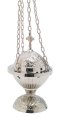 Nickel Plated Thurible with Cross H 18 cm