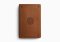 ESV Large Print Thinline Bible (TruTone, English Saddle, Emblem Design)