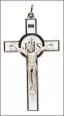 Metal/White Enamel Crucifix 3  inch