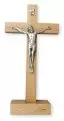 Pear Wood Standing Crucifix 8 1/2 inch/Metal Corpus