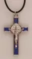 Metal/Blue Enamel Benedict Crucifix 2 inch