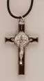Metal/Brown Enamel Benedict Crucifix 2 inch