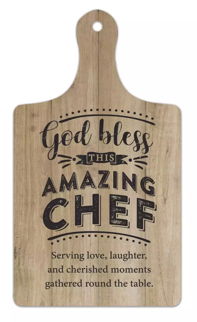 Paddle Plaque-God Bless This Amazing Chef (7.5" x 13.25")