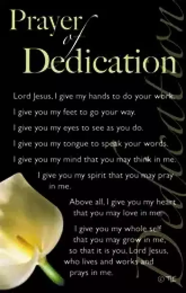 Prayer of Dedication: Prayer Card, Pack of 20