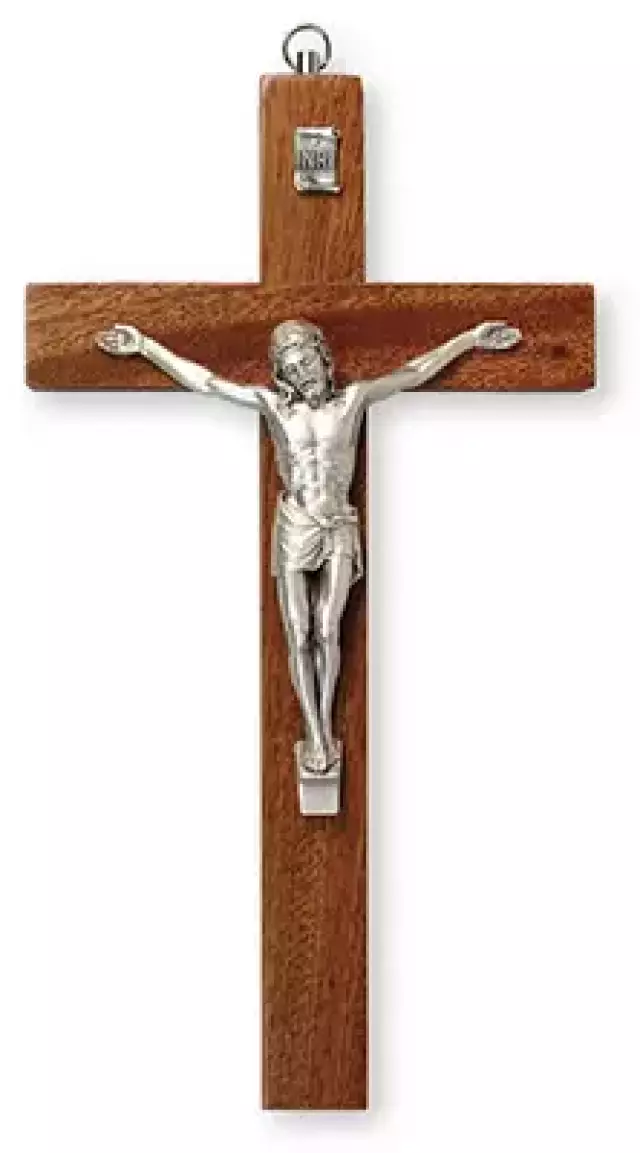 Mahogany Wood Crucifix 10 inch