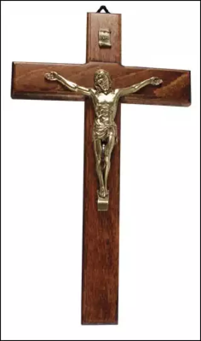 Wood Crucifix 11 inch/Brass Corpus