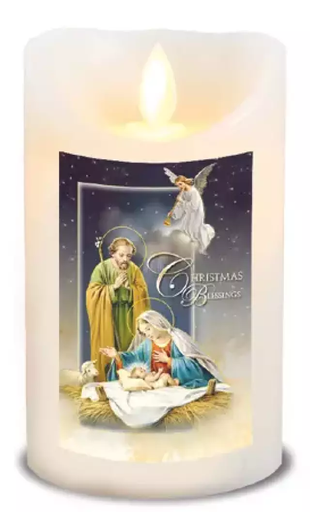 Holy Family Nativity LED Candle