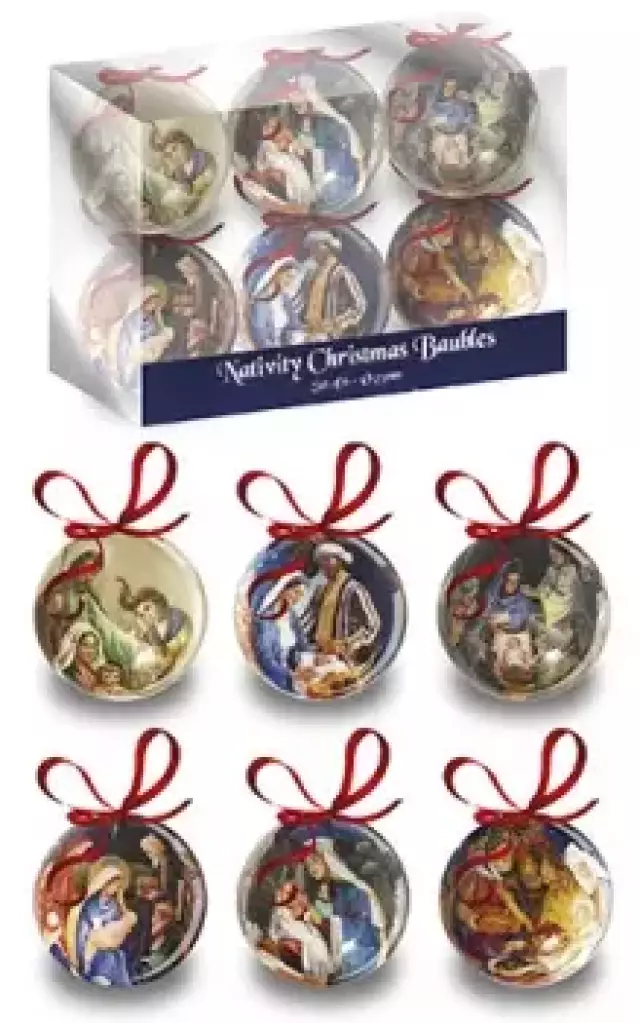 Nativity Christmas Tree Baubles Pack of 6