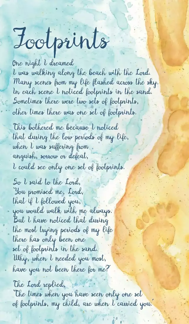 Footprints Prayer Cards