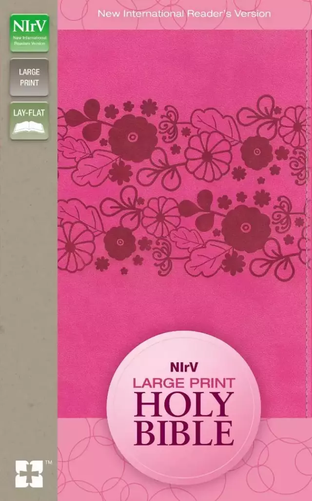 NIrV, Holy Bible, Large Print, Imitation Leather, Pink
