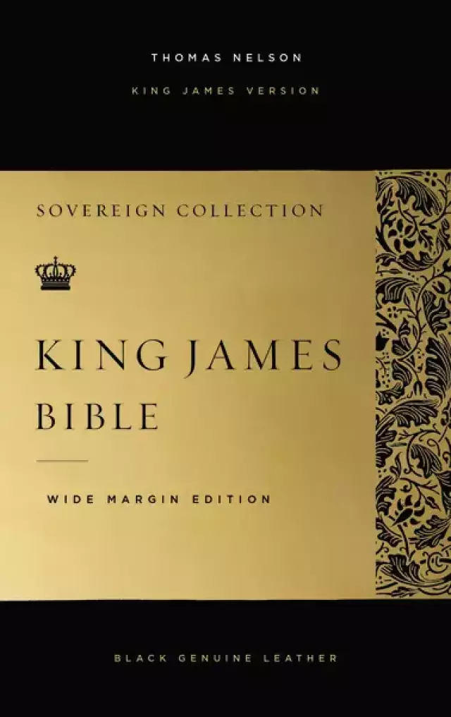 KJV, Wide-Margin Reference Bible, Sovereign Collection, Genuine Leather, Black, Red Letter, Comfort Print