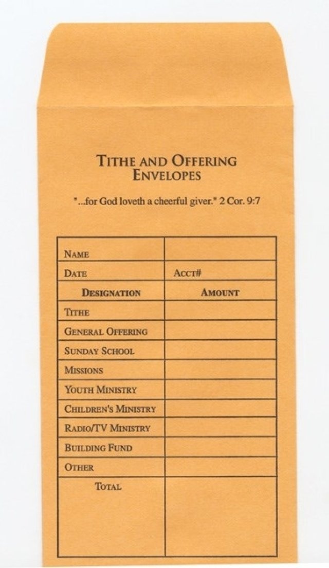 Tithe and Offering Envelope (BillSized) Free Delivery at Eden.co.uk