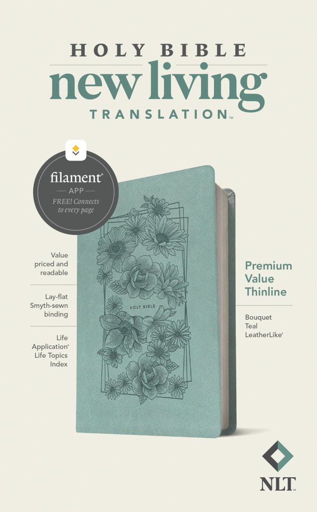 NLT Filament Bible, Teal, Imitation Leather, Premium Value, Thinline