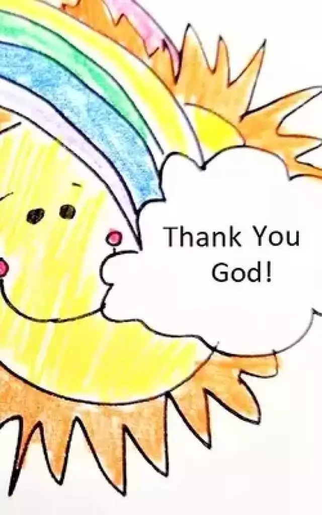 Thank You, God! Smiling Sun and Rainbow with Clouds: A Prayer Book for Children