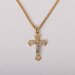 18" Two Toned Gold Over Sterling Crucifix Necklace