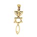 Necklace-Messianic Seal Roots Symbol (Gold Plated)-20" Chain (#9203)