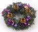 Advent Wreath-Purple Ribbon (11" Diameter)