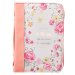 Large He Works All Things Peach Faux Leather Bible Cover With Handle - – Romans 8:28
