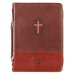 Large Cross John 3:16, Brown Faux Leather Classic Bible Cover