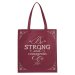 Tote Plum Be Strong and Courageous Josh. 1:9
