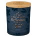 Glass Candle w/Bamboo Lid Navy Sweet Friendship