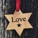 Olive Wood Star Decoration - Love