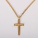 24" Gold Over Sterling Cross Necklace with Nail Design