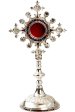 Silver Plated Reliquary with Stones H 25 cm