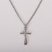 18" Sterling Silver Cross With Cubic Zirconia Necklace