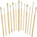 Round Tip Hog Hair Paint Brushes (Pack of 12)
