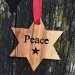 Olive Wood Star Decoration - Peace