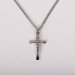18" Sterling Silver Inscription Crucifix Necklace