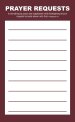 Prayer Request Card - Burgundy (Package of 50)