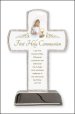 6" Girl's Communion Metal Cross