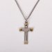 18" Sterling Silver Cross Necklace with Gold-Tone Tips