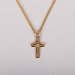 16-18" Gold Over Sterling Silver Cross Cut Out Necklace