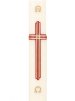 30" x 2" Paschal Candle with Red & Gold Cross Design Wax Relief