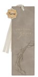 Bookmark Faux Leather Taupe Amazing Grace Isa. 53:5