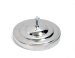 Communion Bread Plate Cover 6 5/8" x 3/4" - Silver Finish With Elegant Cross Topper