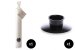 30.5 x 5 cm - Large White Advent Candle with Stable Design & Lipped Black Metal Candle Holder