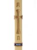 30" x 3" Paschal Candle with All Gold Cross & Alpha Omega Wax Relief