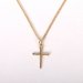 18" Gold Over Sterling Silver Nail Cross Design Necklace