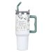 Tumbler w/straw SS Green Ps. 46:10