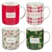 Mug Set 4pc Christmas Plaid