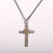 20" Sterling Silver Cross Necklace with Gold Dove