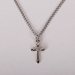 16-18" Sterling Silver Small Cross Jewel Necklace