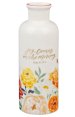 Joy Comes in the Morning Orange Floral Ceramic Table Vase - Psalm 30:5