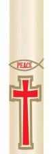 Candle Sticker - Red Cross & Peace Ichthus (Without Year)